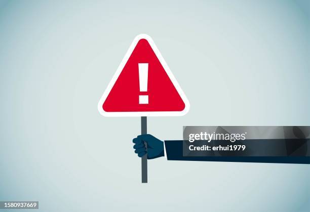 warning sign - stop gesture stock illustrations