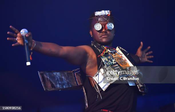 Lova Lova performs on stage during Day 4 of the Womad Festival at Charlton Park on July 30, 2023 in Malmesbury, England.