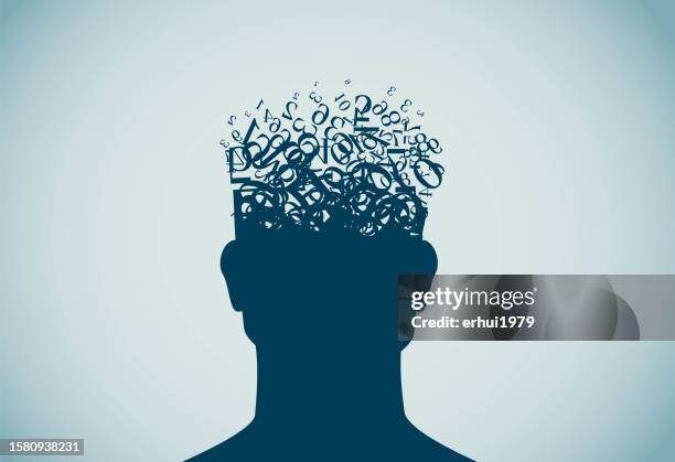 wisdom - man brain stock illustrations