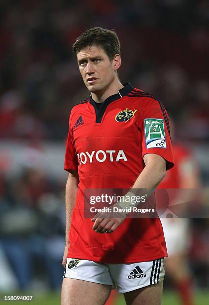 Ronan O'Gara of Munster looks on during the Heineken Cup match between Munster and Saracens at Thomond Park on December 8, 2012 in Limerick, Ireland.