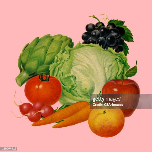 fruit and vegetables - carrot stock illustrations