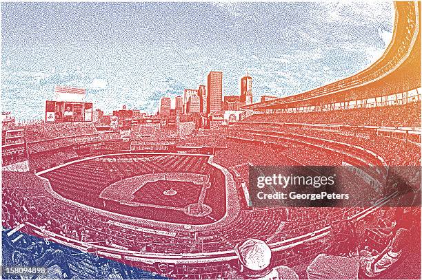 stadium crowd - baseball fans stock illustrations