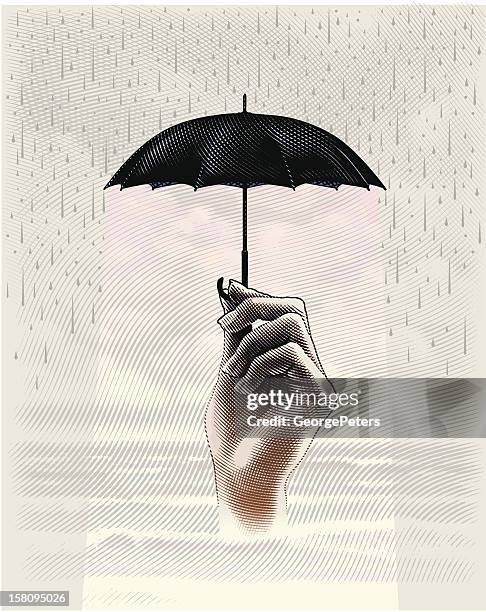 ilustraciones, imágenes clip art, dibujos animados e iconos de stock de protección de tormenta - depresión económica