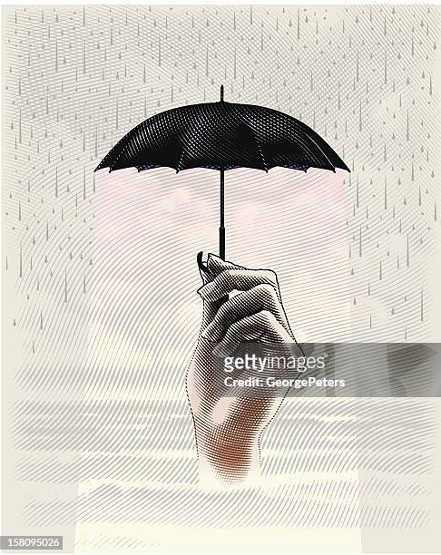 illustrazioni stock, clip art, cartoni animati e icone di tendenza di protezione dalla pioggia - superare le avversità