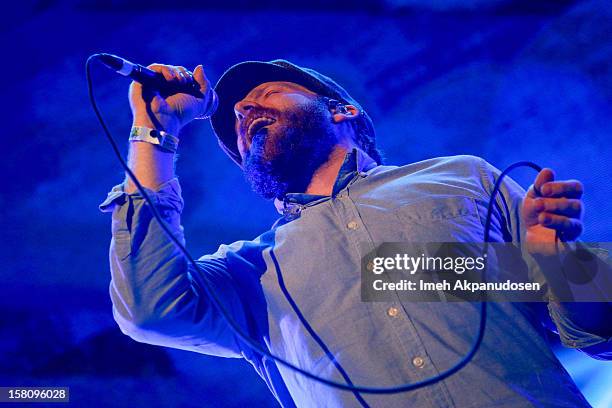 Singer/songwriter Alex Clare performs onstage at the 23rd Annual KROQ Almost Acoustic Christmas at Gibson Amphitheatre on December 9, 2012 in...