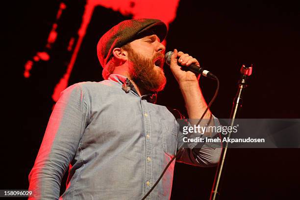 Singer/songwriter Alex Clare performs onstage at the 23rd Annual KROQ Almost Acoustic Christmas at Gibson Amphitheatre on December 9, 2012 in...
