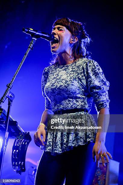 Singer Hannah Hooper of Grouplove performs onstage at the 23rd Annual KROQ Almost Acoustic Christmas at Gibson Amphitheatre on December 9, 2012 in...