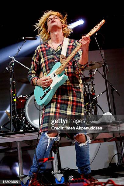 Musician Christian Zucconi of Grouplove performs onstage at the 23rd Annual KROQ Almost Acoustic Christmas at Gibson Amphitheatre on December 9, 2012...