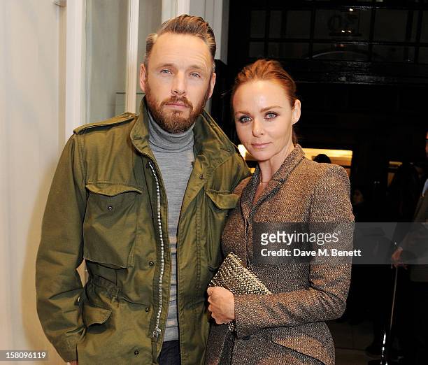 Designer Stella McCartney and husband Alasdhair Willis attend the switching-on of the Stella McCartney Bruton Street store Christmas lights on...