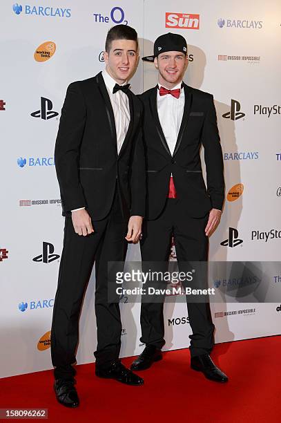 Ashley Glazebrook and Glen Murphy of Twist and Pulse attend the Spirit Of London Awards in association with PlayStation at the O2 Arena on December...