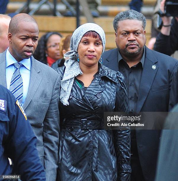 Nafissatou Diallo and her attorney Kenneth P. Thompson attend a settlement hearing on the final day of the Nafissatou Dialloiallo vs. Dominique...