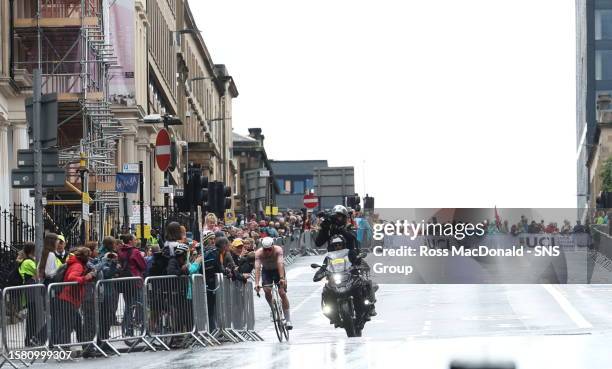 Mathieu Van Der Poel of the Netherlands during the UCI Cycling Championship men's elite road race, on August 06 in Glasgow, Scotland.