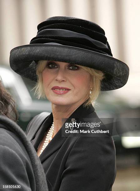 Joanna Lumley Attends A Memorial Service For Lord Lichfield At Wellington Barracks, London. .