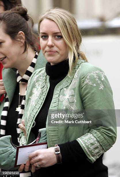 Laura Parker Bowles Attends A Memorial Service For Lord Lichfield At Wellington Barracks, London. .