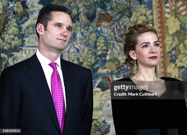 Inaki Urdangarin And Infanta Cristina Attend King Juan Carlos Of Spain'S 70Th Birthday Celebrations At The El Pardo Palace Near Madrid.