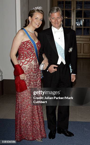 Crown Prince Philippe & Crown Princess Mathilde Of Belgium Attend King Carl Gustaf Of Sweden'S 60Th Birthday Celebrations.Gala Dinner At The Royal...