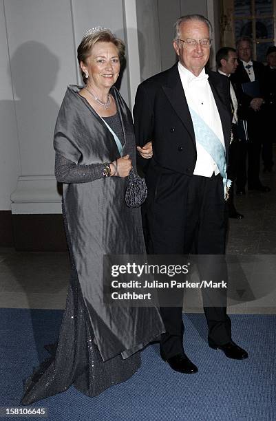 King Albert & Queen Paola Of Belgium Attend King Carl Gustaf Of Sweden'S 60Th Birthday Celebrations.Gala Dinner At The Royal Palace, Stockholm. .