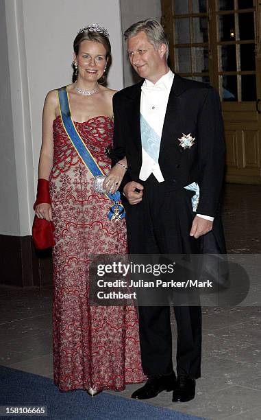 Crown Prince Philippe & Crown Princess Mathilde Of Belgium Attend King Carl Gustaf Of Sweden'S 60Th Birthday Celebrations.Gala Dinner At The Royal...