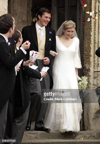 The Wedding Of Laura Parker Bowles & Harry Lopes At St Cyriacs Church, Lacock, Wiltshire. .