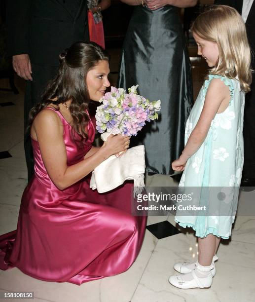 Crown Princess Victoria Of Sweden Attends A Dinner At The Dorchester, In London, To Celebrate The Centenary Of The Swedish Chamber Of Commerce. .