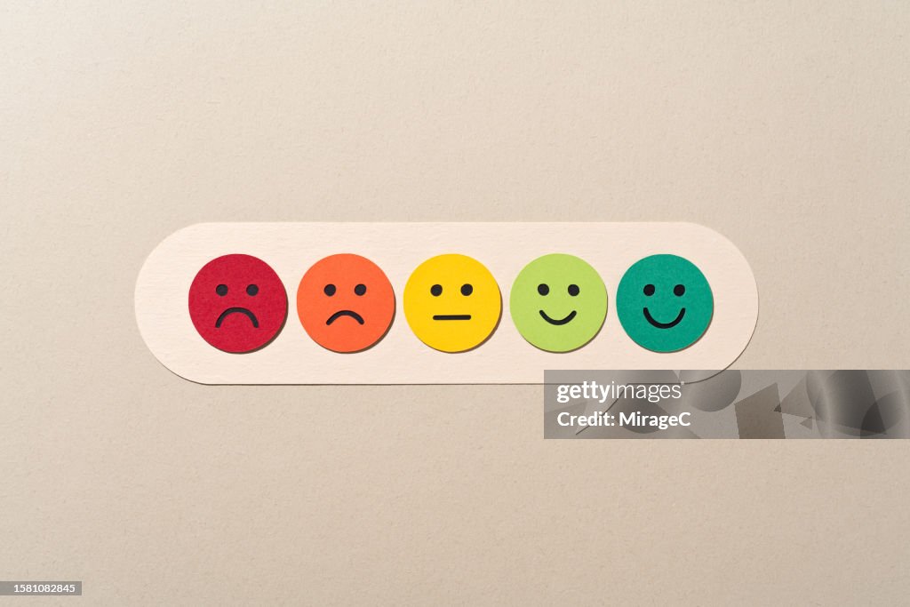 Satisfaction Rating of Emoji in Speech Bubble, Paper Craft