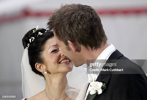 The Wedding Of Princess Alexandra Of Denmark & Martin Jorgensen At Oster Egede Church, Near Fakse In Denmark .