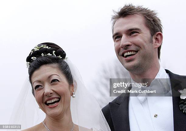 The Wedding Of Princess Alexandra Of Denmark & Martin Jorgensen At Oster Egede Church, Near Fakse In Denmark .