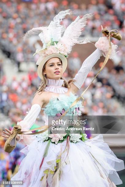 Dancer performs during the Opening Ceremony on day 1 of the World Gymnaestrada on July 30, 2023 in Amsterdam, Netherlands. The World Gymnaestrada is...