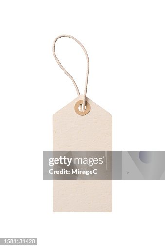 Paper Price Label With Rope Isolated on White