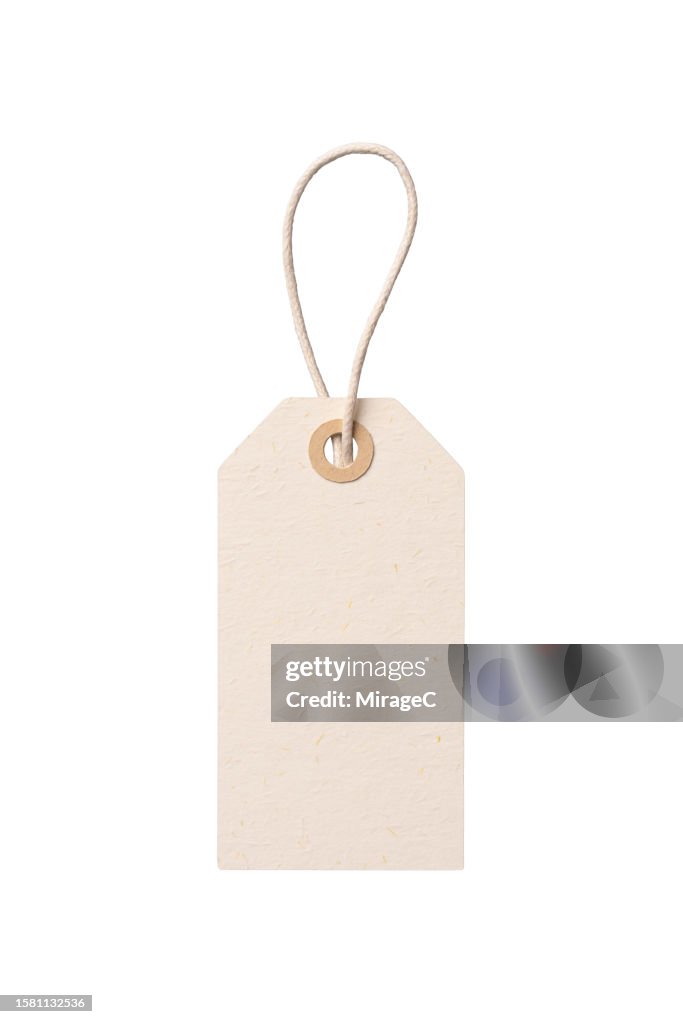 Price Tag Rope Beige Paper Price Tag With Rope Isolated On White High-Res Stock Photo ...