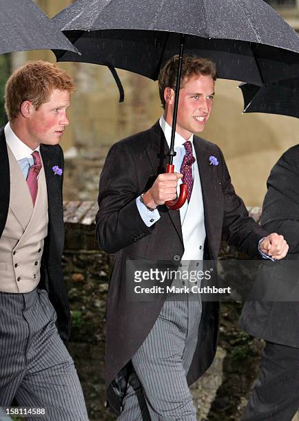 Prince William & Prince Harry Attend The Wedding Of Tom Parker Bowles & Sarah Buys At St. Nicholas Church Near Henley On Thames. .
