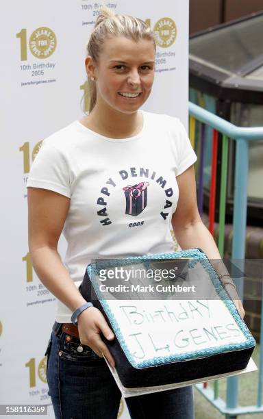 Coleen Mcloughlin Officially Launches National Jeans For Genes Day 2005 At London'S Great Ormond Street Hospital.