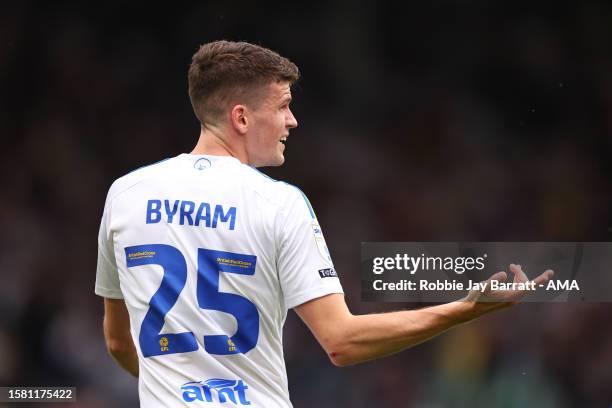 Sam Byram of Leeds United during the Sky Bet Championship match between Leeds United and Cardiff City at Elland Road on August 6, 2023 in Leeds,...