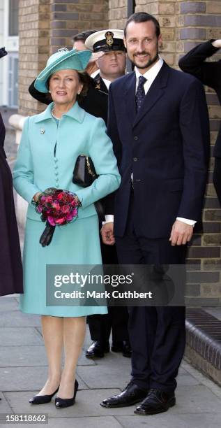 King Harald, Queen Sonja, Crown Prince Haakon & Crown Princess Mette-Marit Of Norway Visit The United Kingdom.Lunch On The Royal Yacht Norge. .