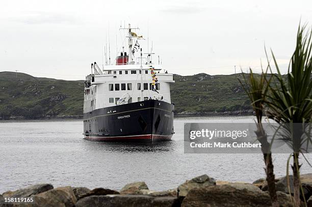 The Hebridean Princess At Stornoway, On The Isle Of Lewis, After The Queen'S Birthday Cruise Around Scotland'S Western Isles. .