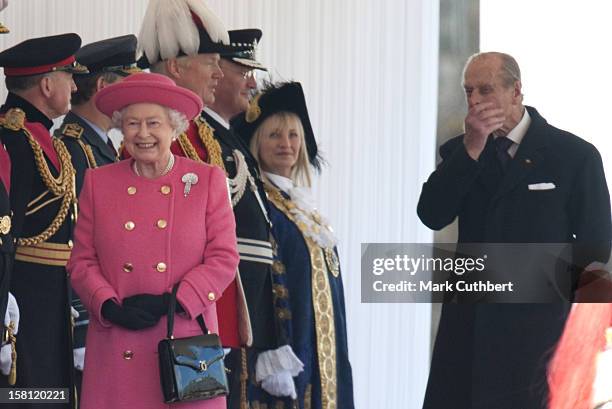 The Queen And The Duke Of Edinburgh At The Ceremonial Mexican State Visit On Horse Guards, London, England.