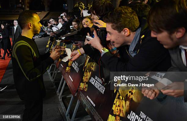 Lewis Hamilton attends the world premiere of "Jack Reacher" at The Odeon Leicester Square on December 10, 2012 in London, England.