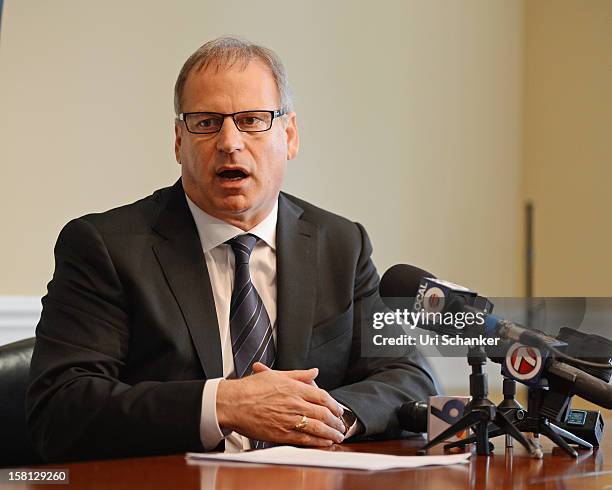 Attorney Jeff Herman speaks during a press conference regarding the forth child sex abuse claim against Elmo puppeteer Kevin Clash on December 10,...