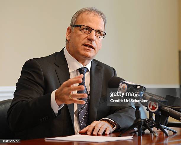 Attorney Jeff Herman speaks during a press conference regarding the forth child sex abuse claim against Elmo puppeteer Kevin Clash on December 10,...