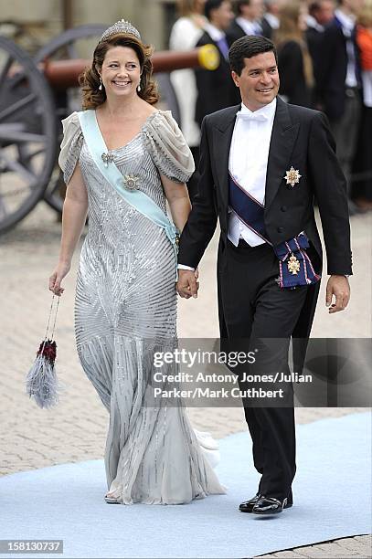 Princess Alexia Of Greece And Carlos Morales At The Wedding Of Crown Princess Victoria Of Sweden And Daniel Westling At Stockholm Cathedral.