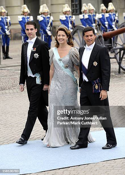 Prince Philippos Of Greece, Princess Alexia Of Greece And Carlos Morales At The Wedding Of Crown Princess Victoria Of Sweden And Daniel Westling At...