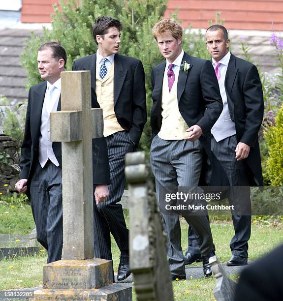 Prince Harry At The Wedding Of Mark Dyer And Amanda Kline At St Edmund'S Church, Crickhowell, Powys In Wales.