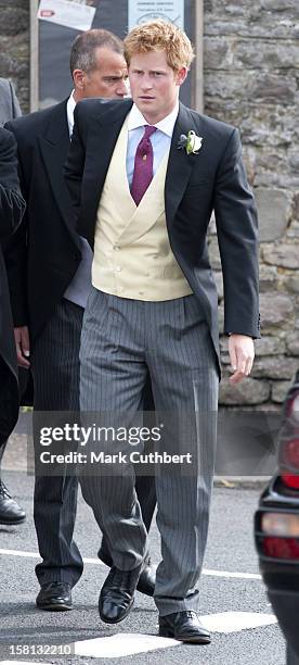 Prince Harry At The Wedding Of Mark Dyer And Amanda Kline At St Edmund'S Church, Crickhowell, Powys In Wales.