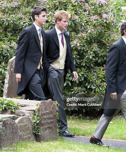 Prince Harry At The Wedding Of Mark Dyer And Amanda Kline At St Edmund'S Church, Crickhowell, Powys In Wales.