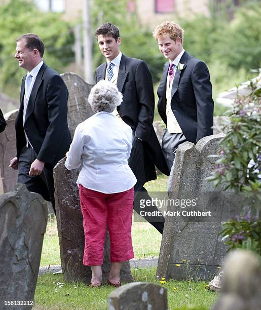 Prince Harry At The Wedding Of Mark Dyer And Amanda Kline At St Edmund'S Church, Crickhowell, Powys In Wales.