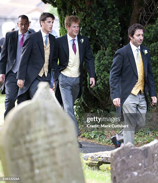 Prince Harry At The Wedding Of Mark Dyer And Amanda Kline At St Edmund'S Church, Crickhowell, Powys In Wales.