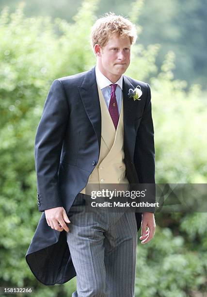 Prince Harry At The Wedding Of Mark Dyer And Amanda Kline At St Edmund'S Church, Crickhowell, Powys In Wales.