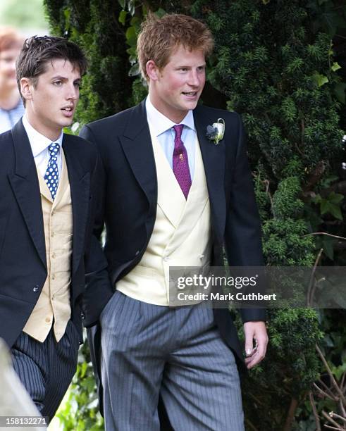 Prince Harry At The Wedding Of Mark Dyer And Amanda Kline At St Edmund'S Church, Crickhowell, Powys In Wales.