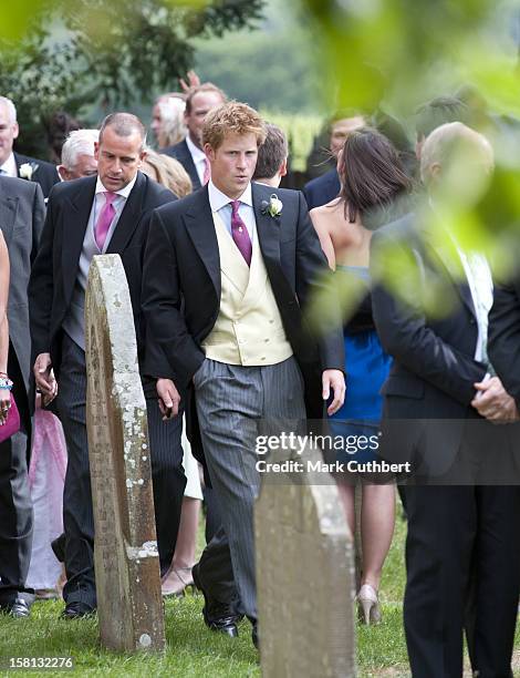 Prince Harry At The Wedding Of Mark Dyer And Amanda Kline At St Edmund'S Church, Crickhowell, Powys In Wales.