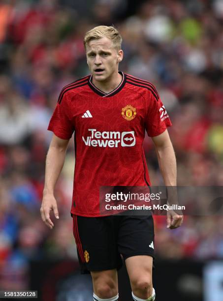 Donny Van De Beek of Manchester United pictured during the pre season friendly match between Manchester United and Athletic Bilbao at Aviva Stadium...
